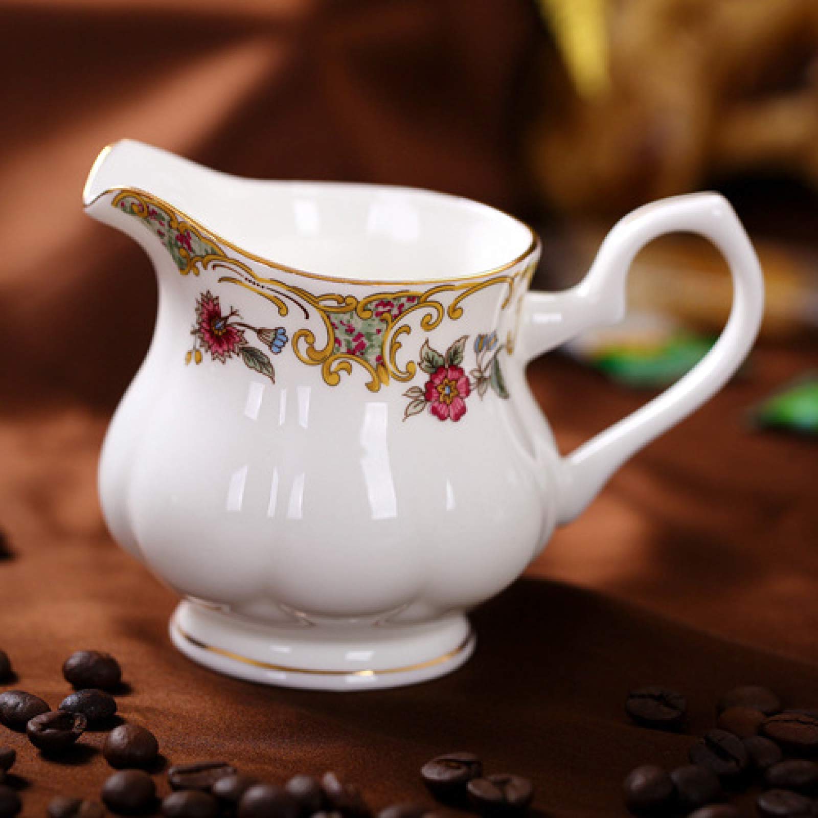 Zestaw filiżanek do espresso, kubki kawy, 15 sztuk zestawów herbaty dla dorosłych z dzbankiem Popołudniowa filiżanka i spodek porcelany kostnej Cukiernica dzbanek na mleko Prezent ślub