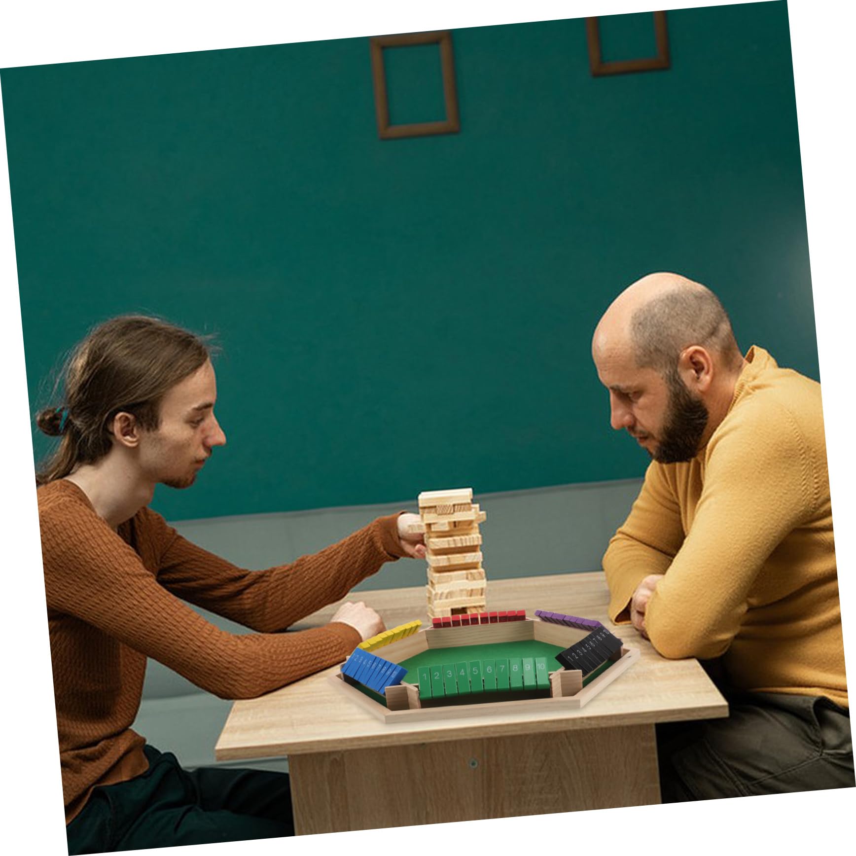 HANABASS Tavolo da Gioco Multifunzione in Legno, Gioco da Tavola per Bere, Intrattenimento Interattivo per Bar e Feste, 6 Facce