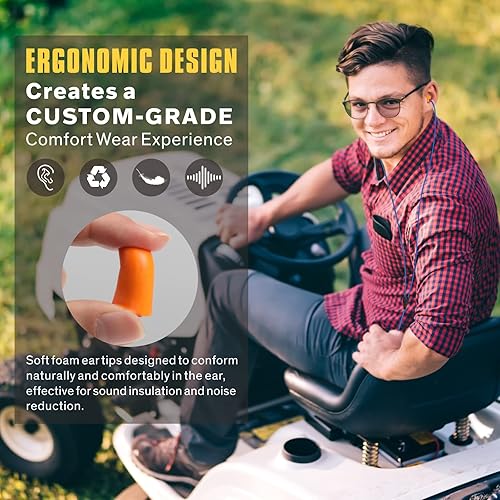 Miniatura 4 de Hearprotek Auriculares para el trabajo, auriculares de espuma de seguridad que parecen tapones para los oídos para protección auditiva, aislamiento