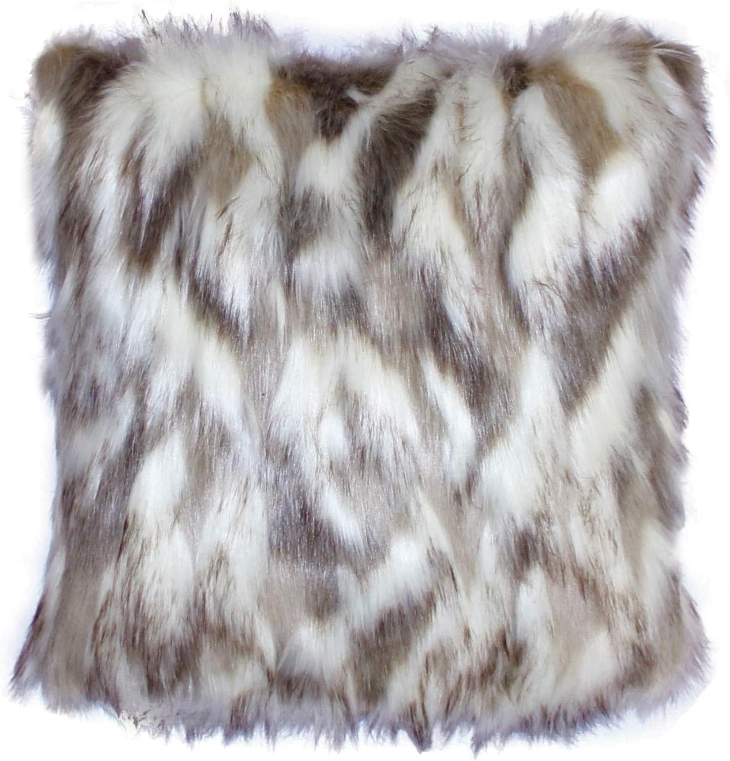 Faux Fur Pillow Cover Tibetan Sand Fox Ivory Beige 18 X18 in - Set of 2