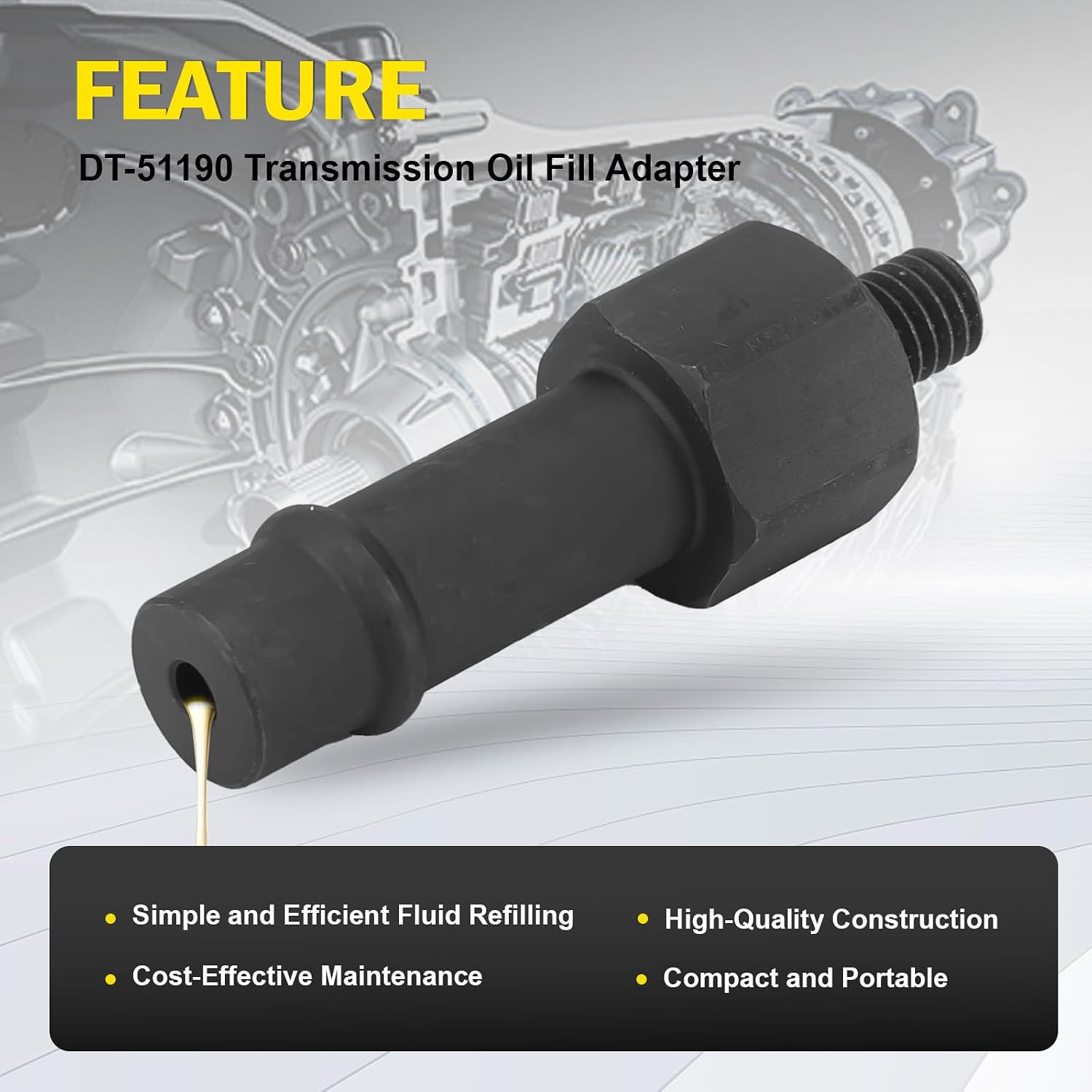 Transmission Oil Fill Adapter Compatible with GM 8L90 Engine Replace DT-51190