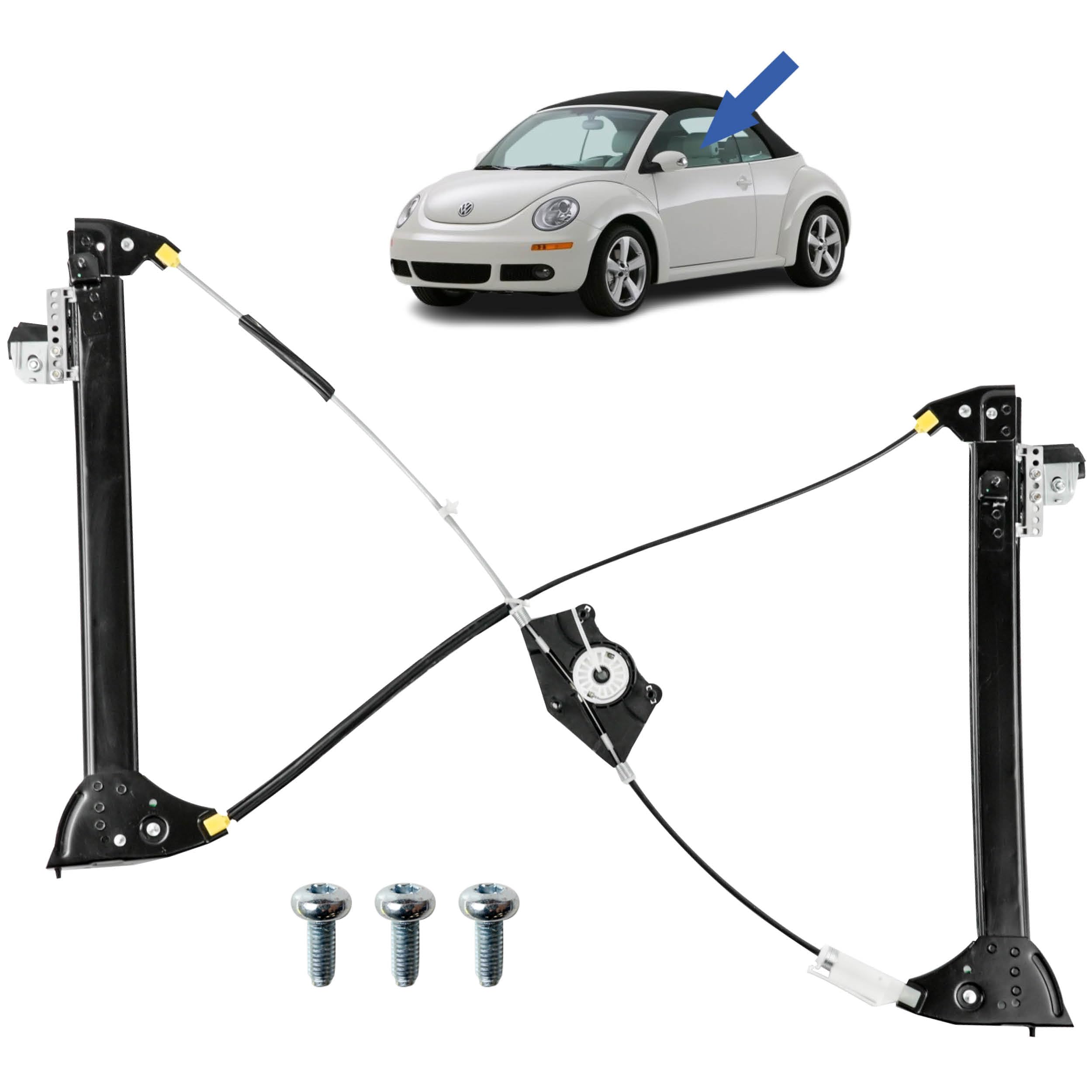 STARKIT PERFORMANCE Elevalunas compatible para New Beetle Cabriolet (2003-2010) DELANTERO IZQUIERDO (conductor). 1Y0837461F, 1Y0837461B