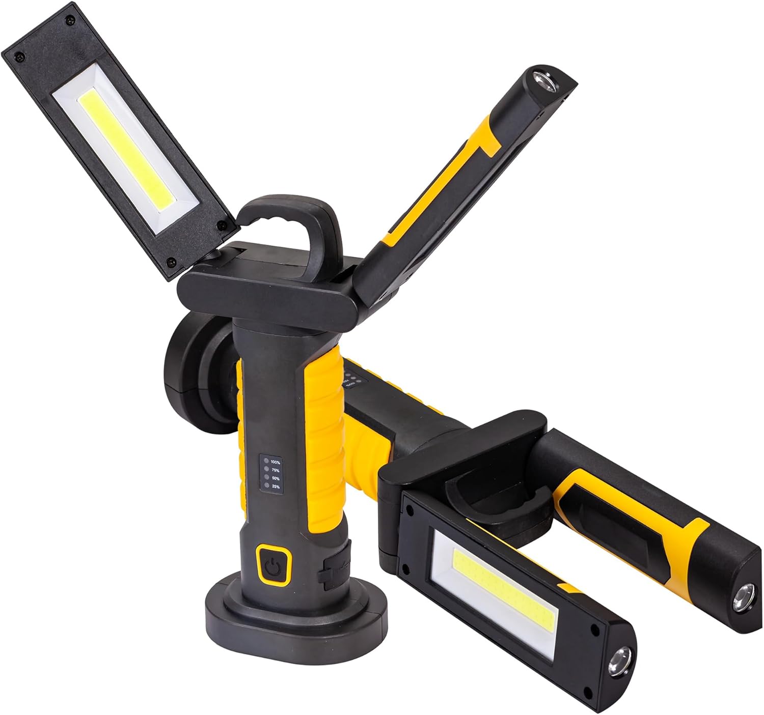 LED Work Light, Cordless Folding 3 COB Mechanics Worklight 270° Rotate Shop Lights with 6 Lighting Mode Magnetic Base Working Flashlights (2000 Lumens)