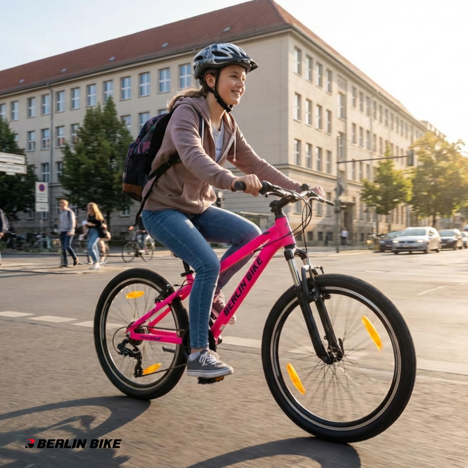 Rower górski Berlin Bike MTB1 24 cale rower dziecięcy dla dziewczynek - różowy