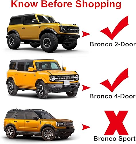 Miniatura 3 de YOCTM Paquete de 4 bandejas organizadoras de puerta para Ford Bronco de 4 puertas 2021 2022 2023, bolsillos delanteros y traseros, accesorios