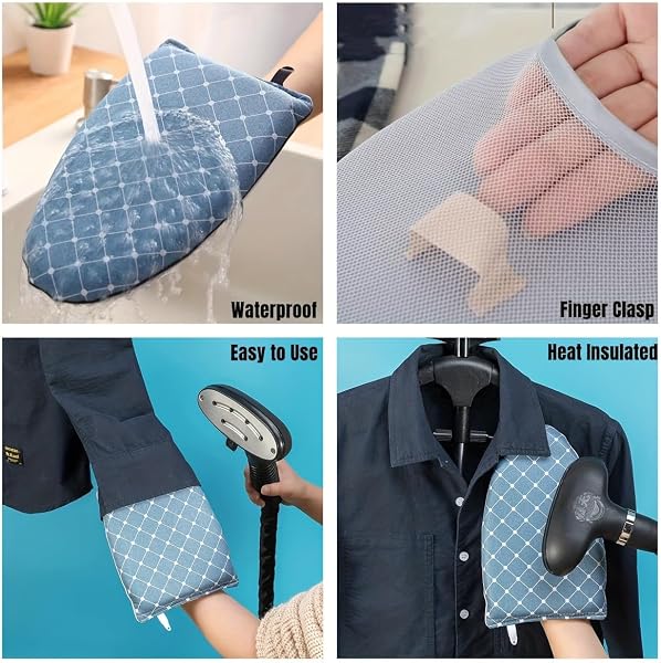 Mini asse da stiro portatile, in spugna, resistente alle alte temperature, portatile, di piccole dimensioni, per uso domestico (grigio) - 3