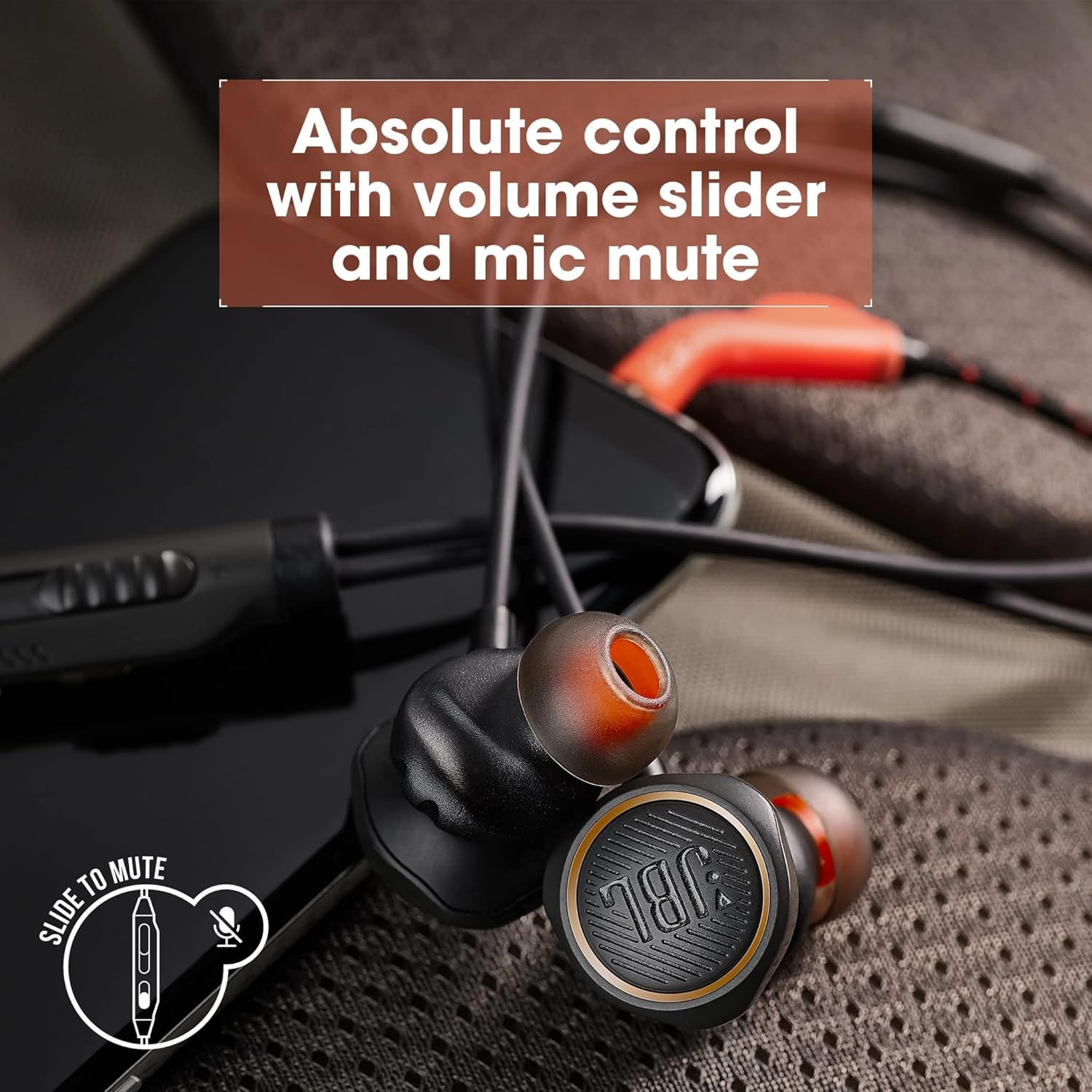 JBL Quantum 50 Auricolari Gaming In-Ear con Cavo, Headset Cuffie da gioco con Microfono su Cavo, compatibilità Multipiattaforma PC e Console, Nero