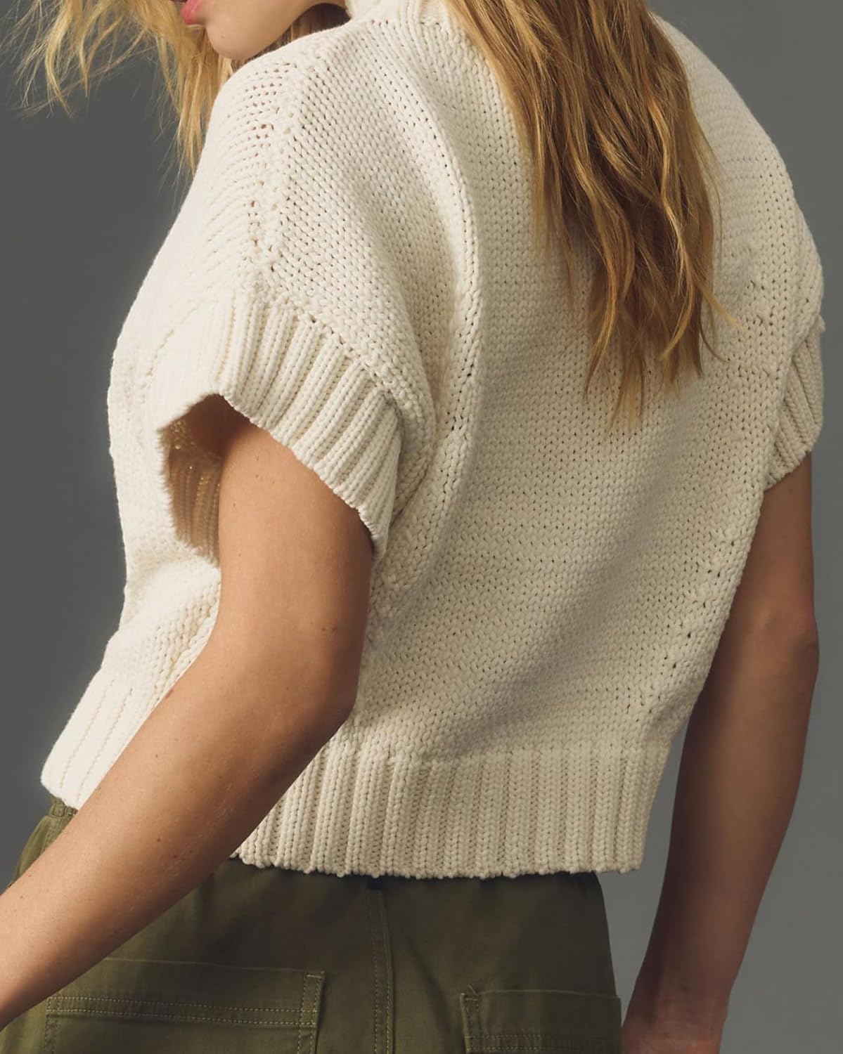 Kedera Womens Heart Short Sleeve Sweaters Pullover Shirt Tops Crew Neck Lightweight Ribbed Knit Sweater Blouses - Image 3