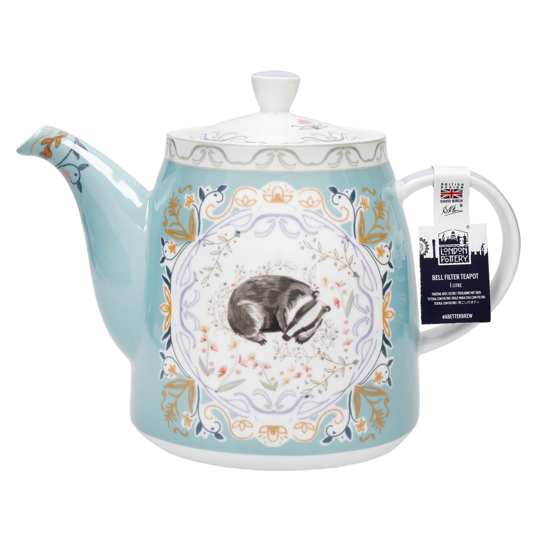 London Pottery Teiera in ceramica con filtro a campana, tasso, 1 L, etichettata