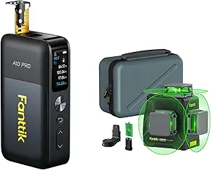 Fanttik A10 Pro 2-in-1 Digital Laser Tape Measure with HD IPS Color Display & Fanttik D12 Plus Laser Level Self Leveling 3 × 360°, 3D Green Cross Line