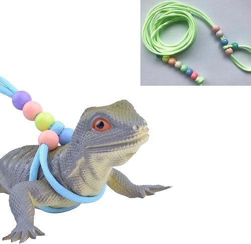 Miniatura 8 de Correa luminosa de lagarto con barba, dragón barbudo, arnés ajustable para entrenamiento de reptiles, correa de lagarto para anfibios y otros