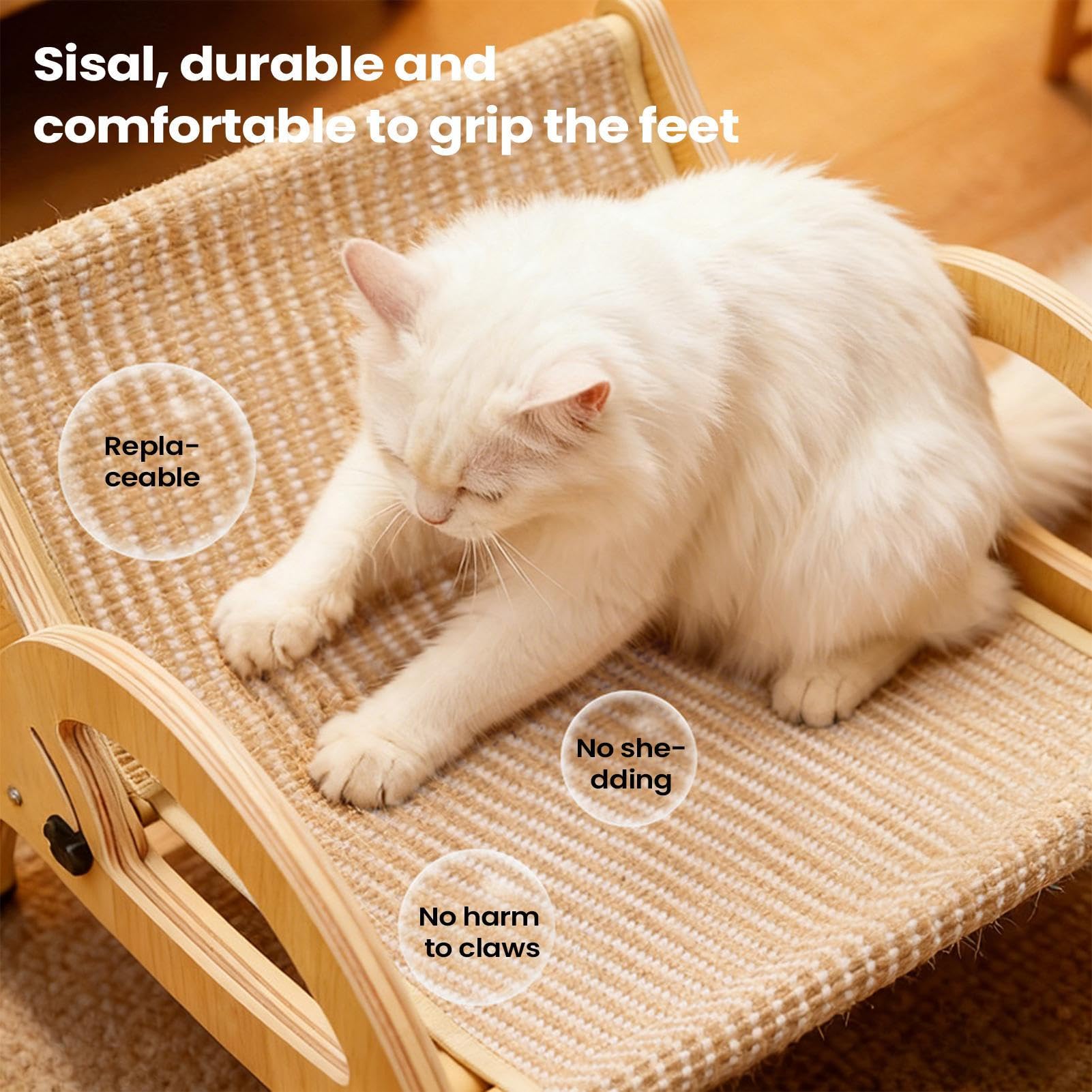 Kratzsofa Für Katzen Verstellbarer Rahmen Aus Holz Zum Schutz Der Möbel