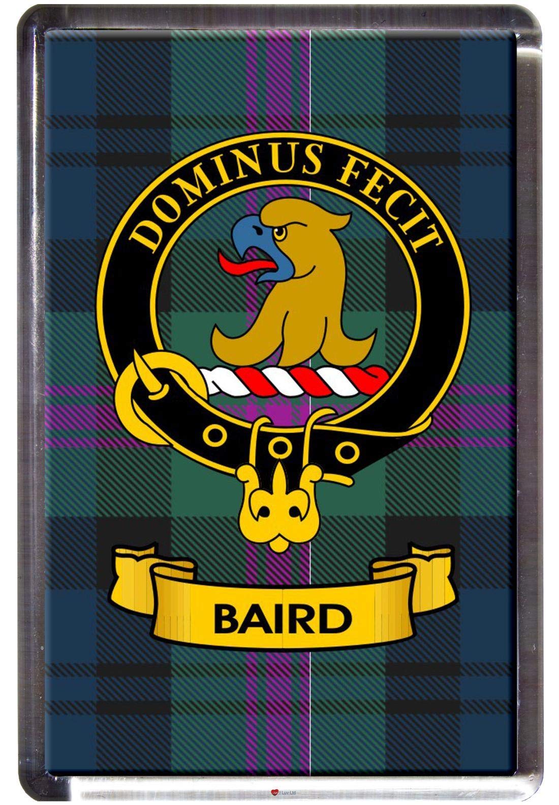 I Luv Ltd Baird Clan Tartan Fridge Magnet With Scottish Clan Crest On Clear Acrylic Base