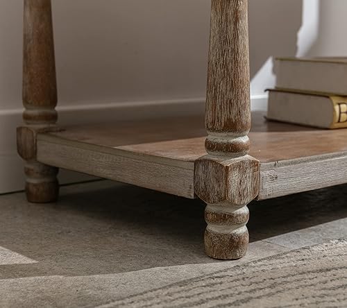 Miniatura 8 de DUOMAY Farmhouse - Banco otomano de almacenamiento con estante, 31.5 pulgadas de ancho, taburete otomano tapizado de lino para dormitorio, sala de