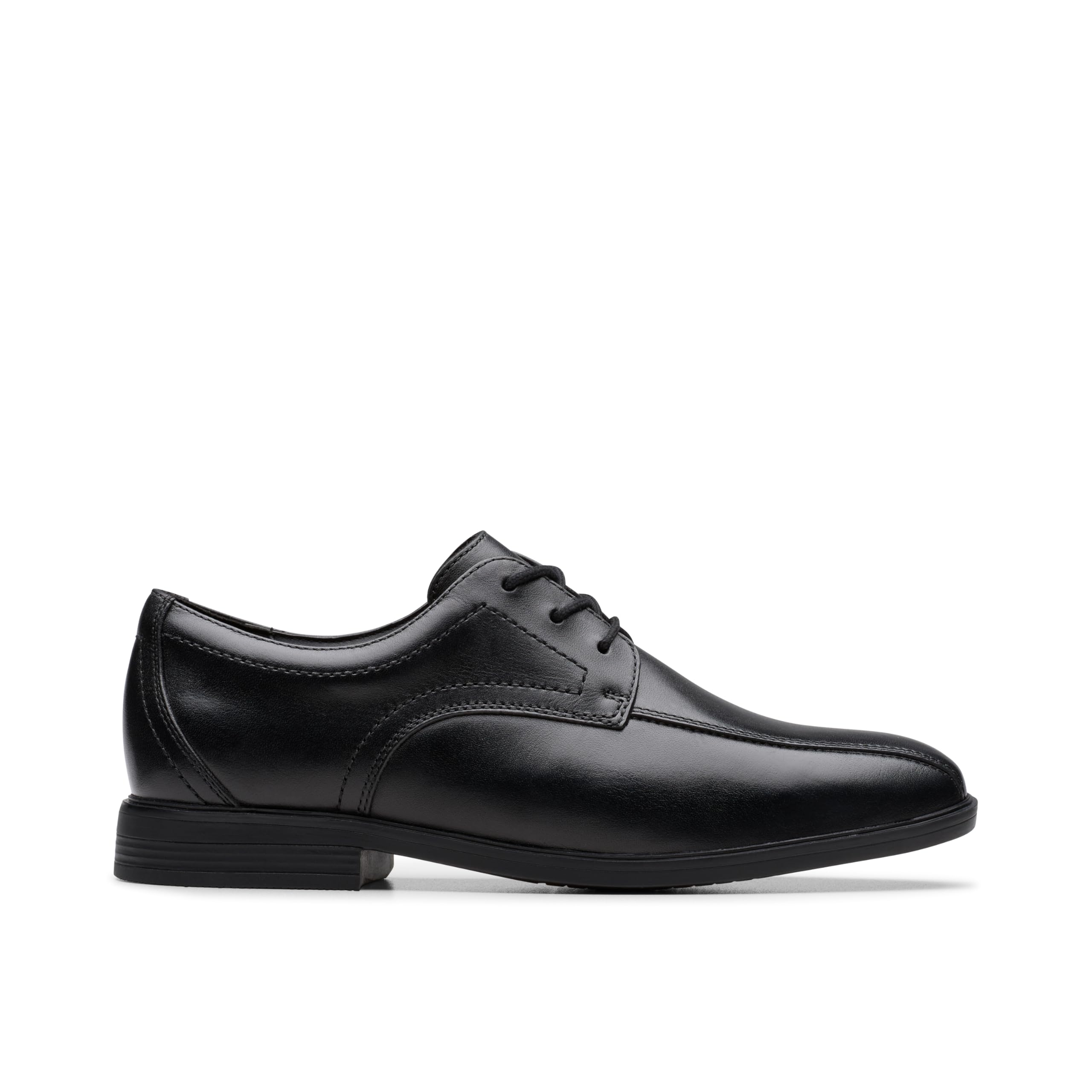 Clarks Jonwin Loop Y Childrens Black Leather, 6.5