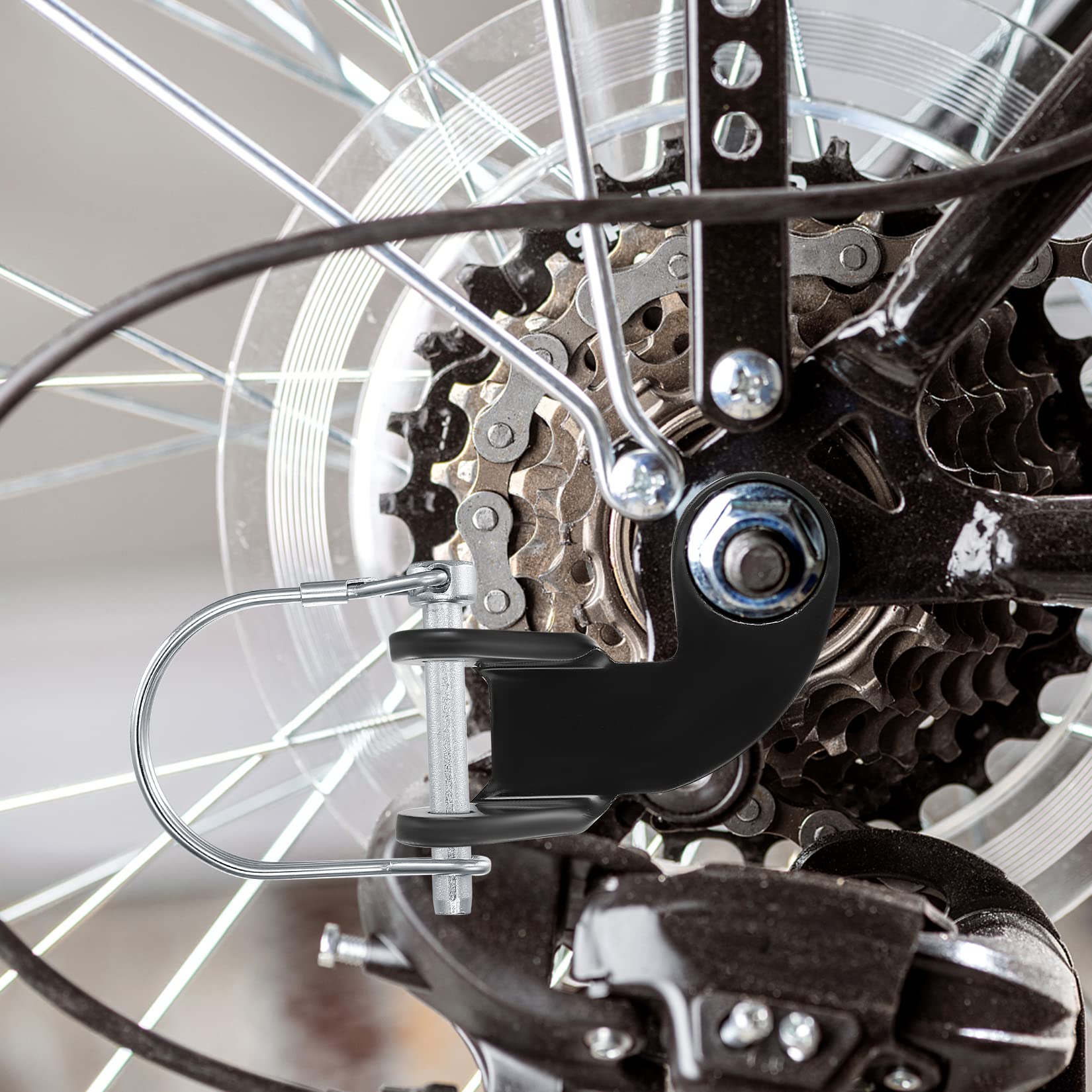 Rimorchio per bicicletta, gancio universale per bicicletta, gancio di traino per bicicletta, con perno di sicurezza e chiave multifunzione (nero A)