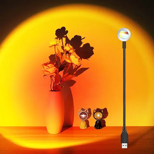 Lampe coucher de soleil USB rotative 360° - Projection LED décorative