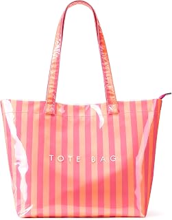 KALIDI PVC Zipper Tote Bag, Jelly Plastic Kraft Paper Summer Beach Bag | Trendy Casual Large Hobo Carry All Waterproof Shoulder Handbag Travel Shopping Daily Vacation