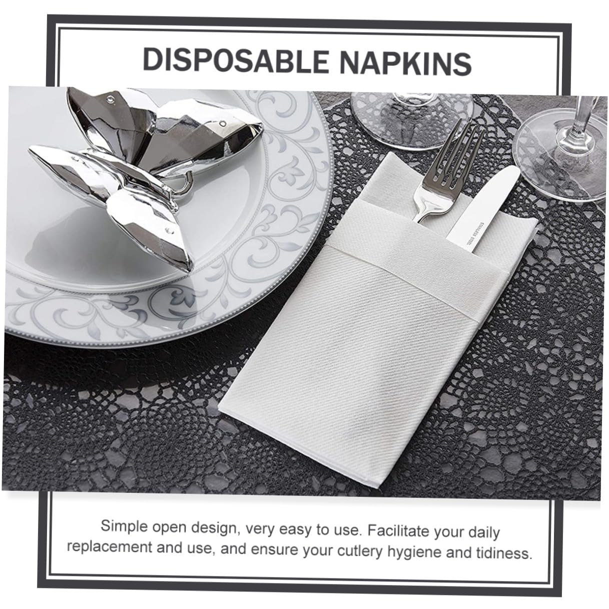 MAGICLULU 50pezzi Tovaglioli da Imballaggio Usa e Getta di Tovaglioli da Tavola per Barbecue Picnic Viaggi e Altre Occasioni Materiale di Buona Qualità Resistente e Pratico