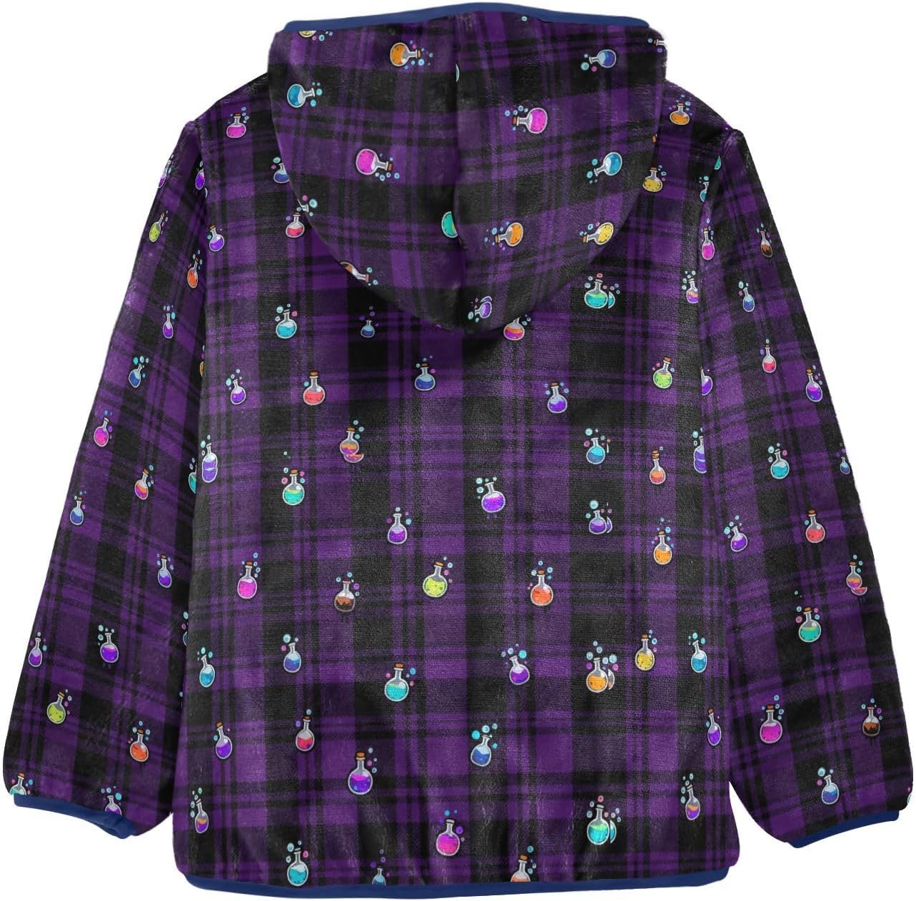 Potion Bottle Plaid Toddler Fleece Zip Up Children Winter Coat Baby Zipper Hoodie 3T