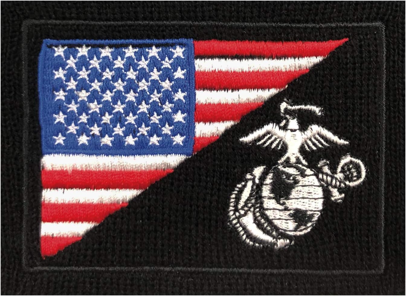 Rothco USMC Eagle, Globe, and Anchor Watch Cap with US Flag – Fine Knit Winter Hat - Image 5