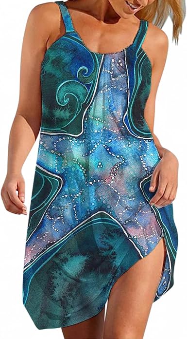 Amazon.com: Aayomet Vestidos de verano para mujer, vestidos de verano con  estampado hueco, cómodos, bohemios con tirantes, vestidos casuales de  verano : Ropa, Zapatos y Joyería