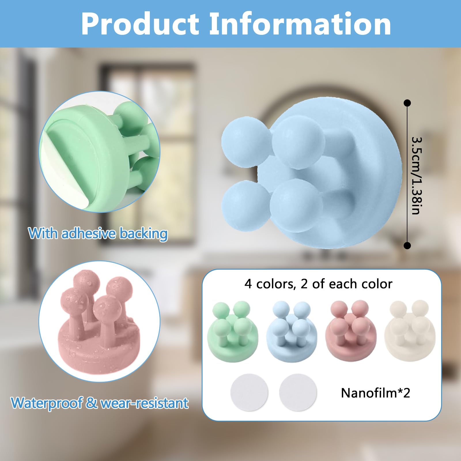 KLVGTIFS 8 Pièces Porte Brosse à Dents En Caoutchouc, Porte Brosse