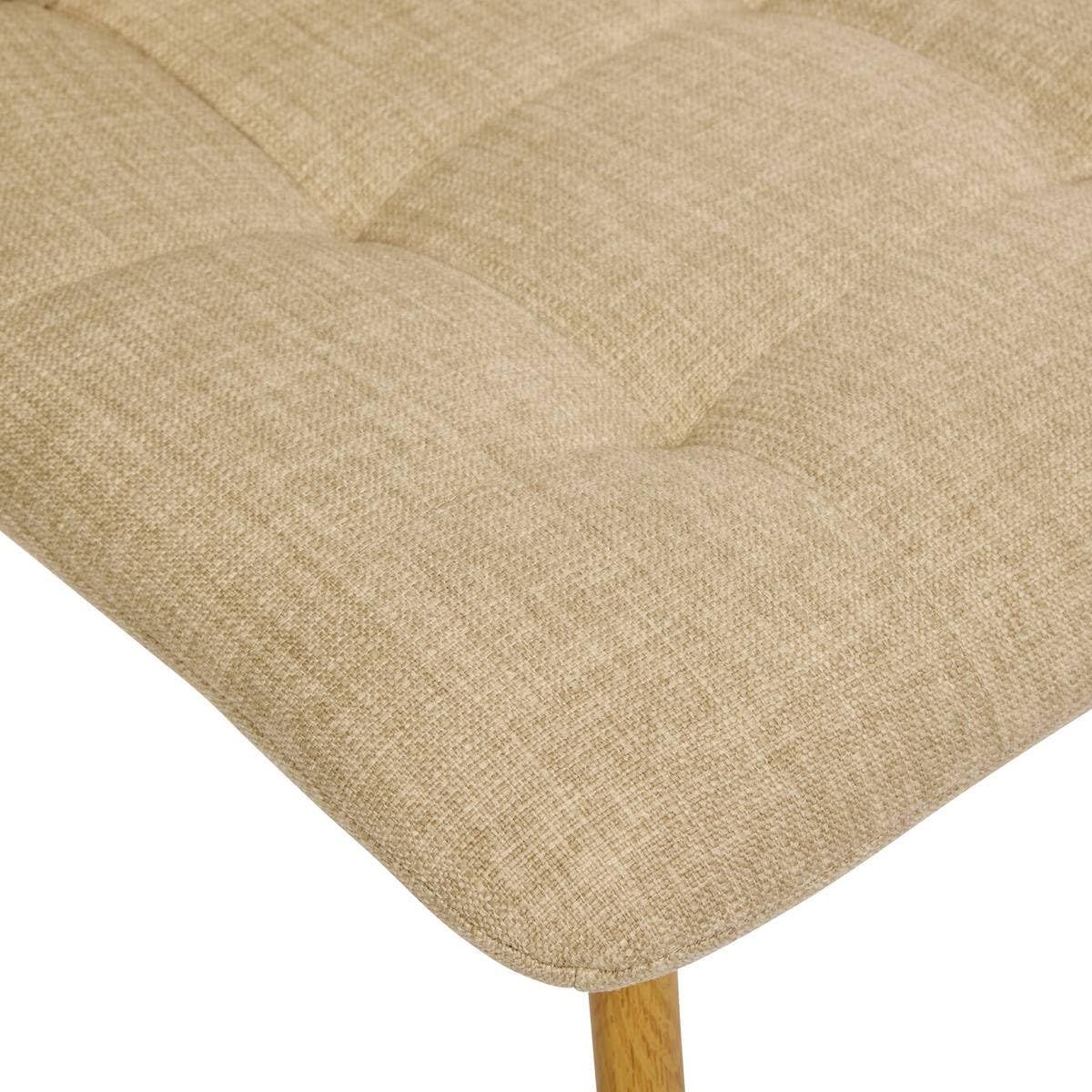 Atmosphera - Chaise Sirac Beige Lin - Mobilier Style Scandinave - Salle à Manger, Cuisine, Bureau, Salon