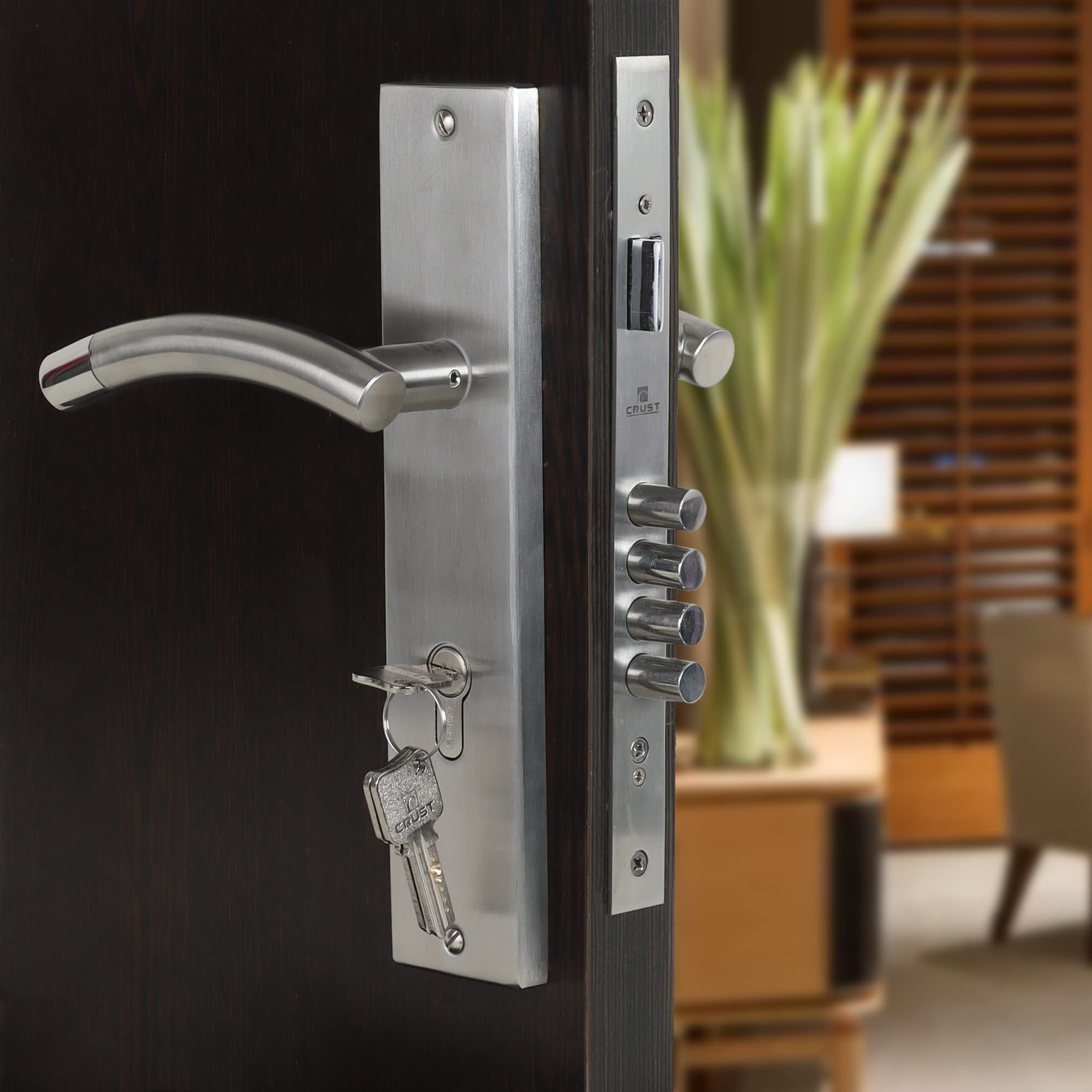 Blue Space Premium 10 Inch Cylindrical Plate Heavy Duty Door Lock - Main Door Lock Set with 3 Keys/Mortise Door Lock for Home/Office/Hotel (MG1101, Matt Satin) (B09QM6LZQ5) Amazon Price History, Amazon Price Tracker