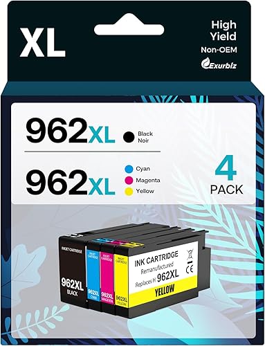 Paquete combinado de cartuchos de tinta 962XL compatibles con impresoras HP 962 XL de alto rendimiento con impresoras HP OfficeJet Pro 9010 9012