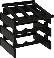 Vista 67 de Wooden Mallet, Botellero Dakota negro de 3 botellas