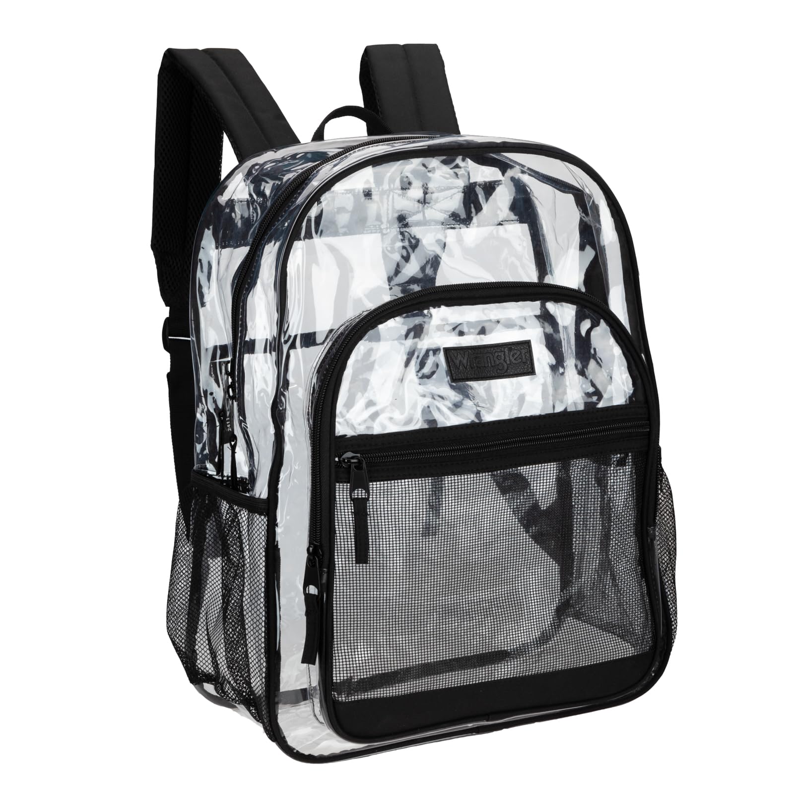 - Wrangler Clear Backpack for Girls- Water Resistant Clear Bookbag, Plastic See Through Backpack for Stadium Events and School