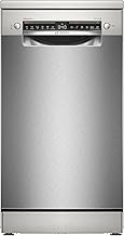 Bosch SPS4EMI17E Serie 4, Lavastoviglie Smart da libera installazione, 10 coperti, Cestelli personalizzabili, Motore EcoSilence Drive, Acciaio spazzolato anti-impronta, 45 cm.
