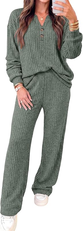 RUMIA Lounge Sets Green – Two piece sweater lounge set