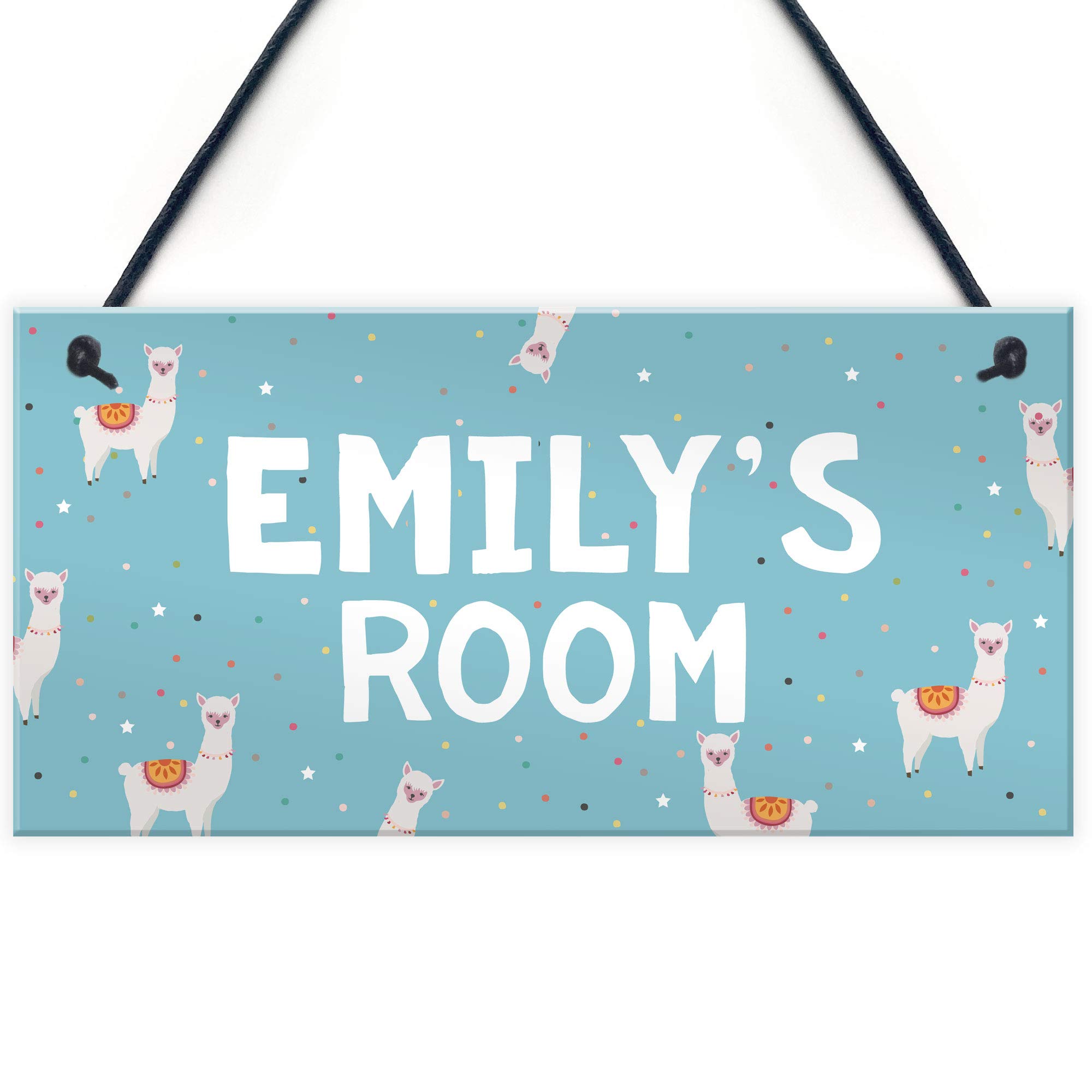 Red Ocean Personalised Llama Bedroom Sign Novelty Christmas Funny Gifts For Boys Girls Bedroom Accessories