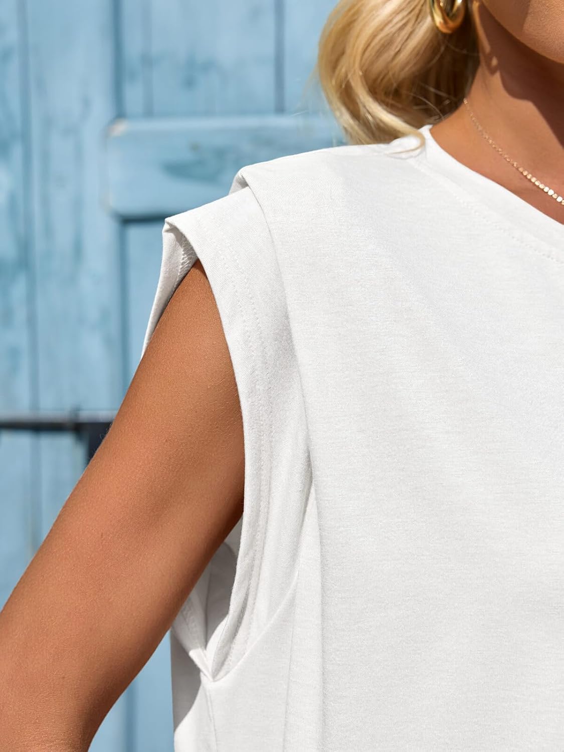 Cicy Bell Womens Cap Sleeve Tank Tops Boat Neck Loose Fit Tshirts Summer Casual Basic Tee Shirts - Image 4