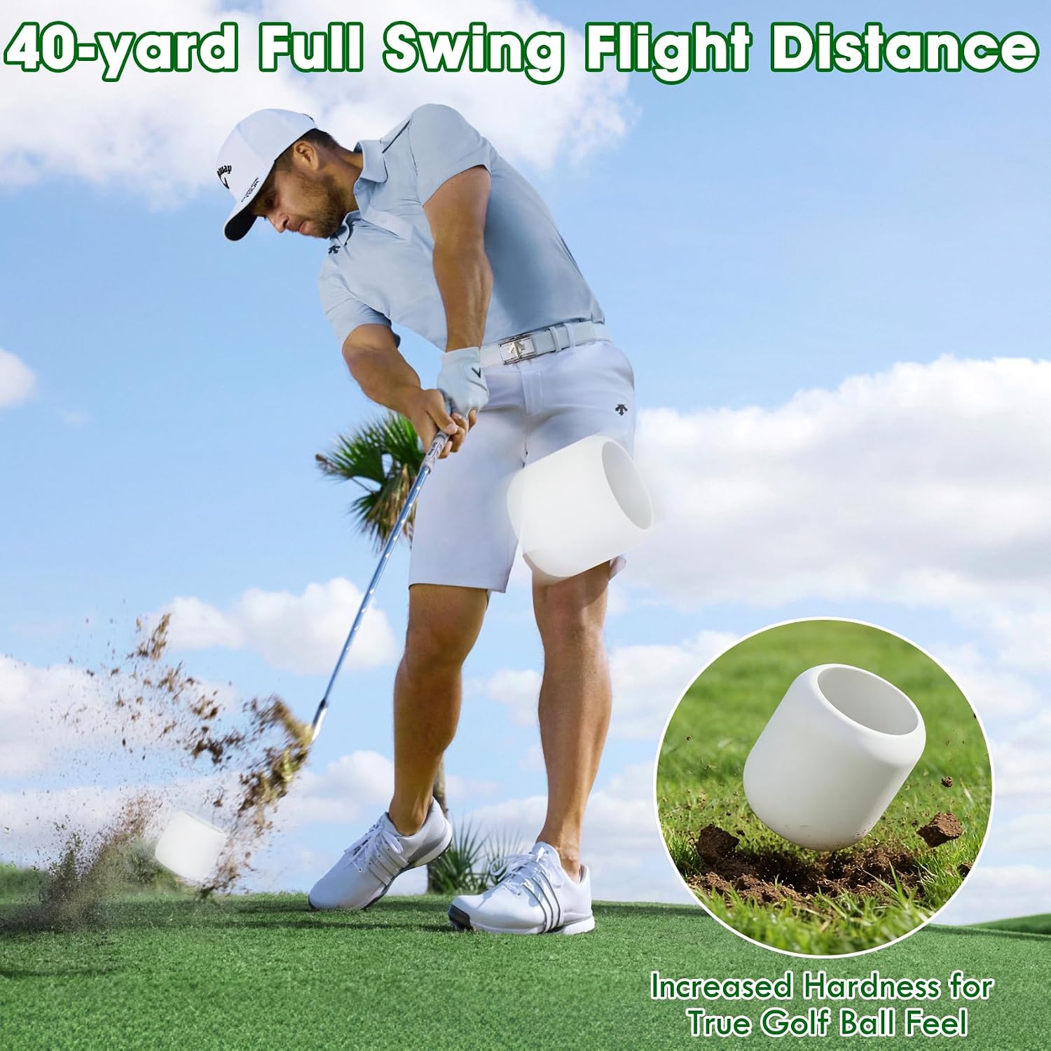 Practice Golf Balls (Pack of 15) - Lightweight Limited Flight Golf Training Balls for Full Swing & Backyard Practice, Perfect Training Aid for Golfers and Beginners, Indoor/Outdoor Use