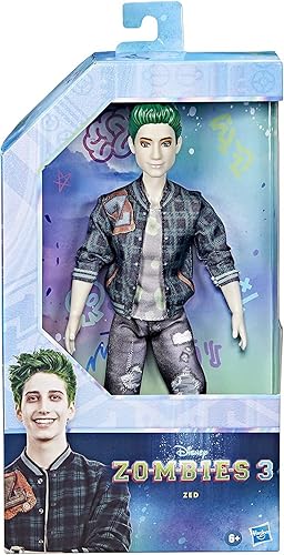 Disney Princess Zombies 3 Zed Fashion Doll - Muñeca zombi de 12 pulgadas con pelo verde, atuendo, zapatos y accesorio. Juguete para niños a partir