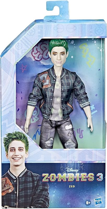 Muñeca de moda Disney Princess Zombies 3 Zed - Muñeca zombi de 12 pulgadas con cabello verde, atuendo, zapatos y accesorios. Juguete para niños a partir de 6 años