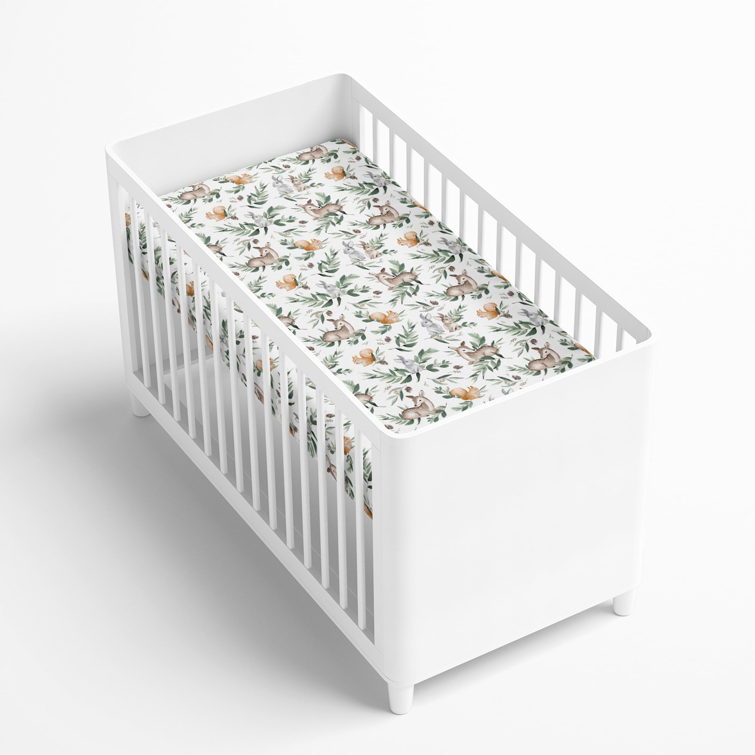 Baby Comfort Nursery 100% Cotton Fitted Sheet to fit 83x50 cm Co-Sleeper Crib (Forest)