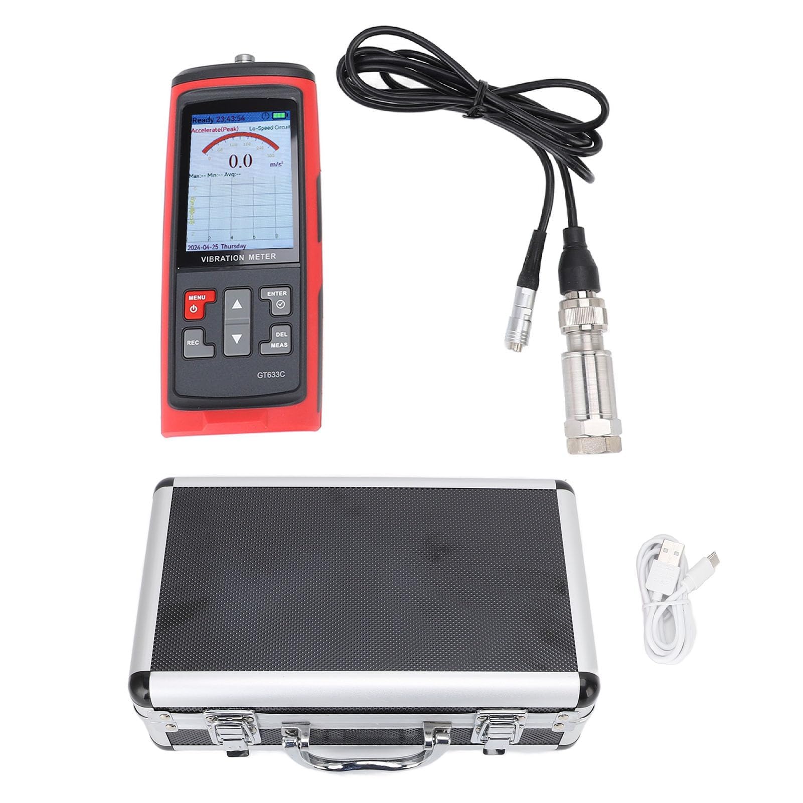 Walfront Vibrómetro Digital Analizador de Vibraciones para Motores y Generadores HVAC - Medición de Aceleración