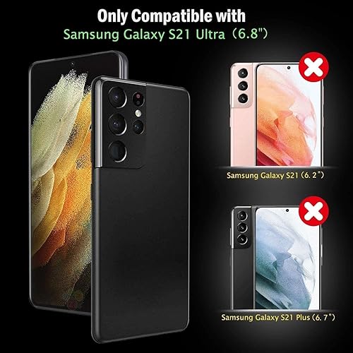 Miniatura 2 de AYMECL Funda para Samsung Galaxy S21 Ultra con protector de pantalla de TPU flexible, 2 piezas, cubierta de lente de cámara deslizante con función