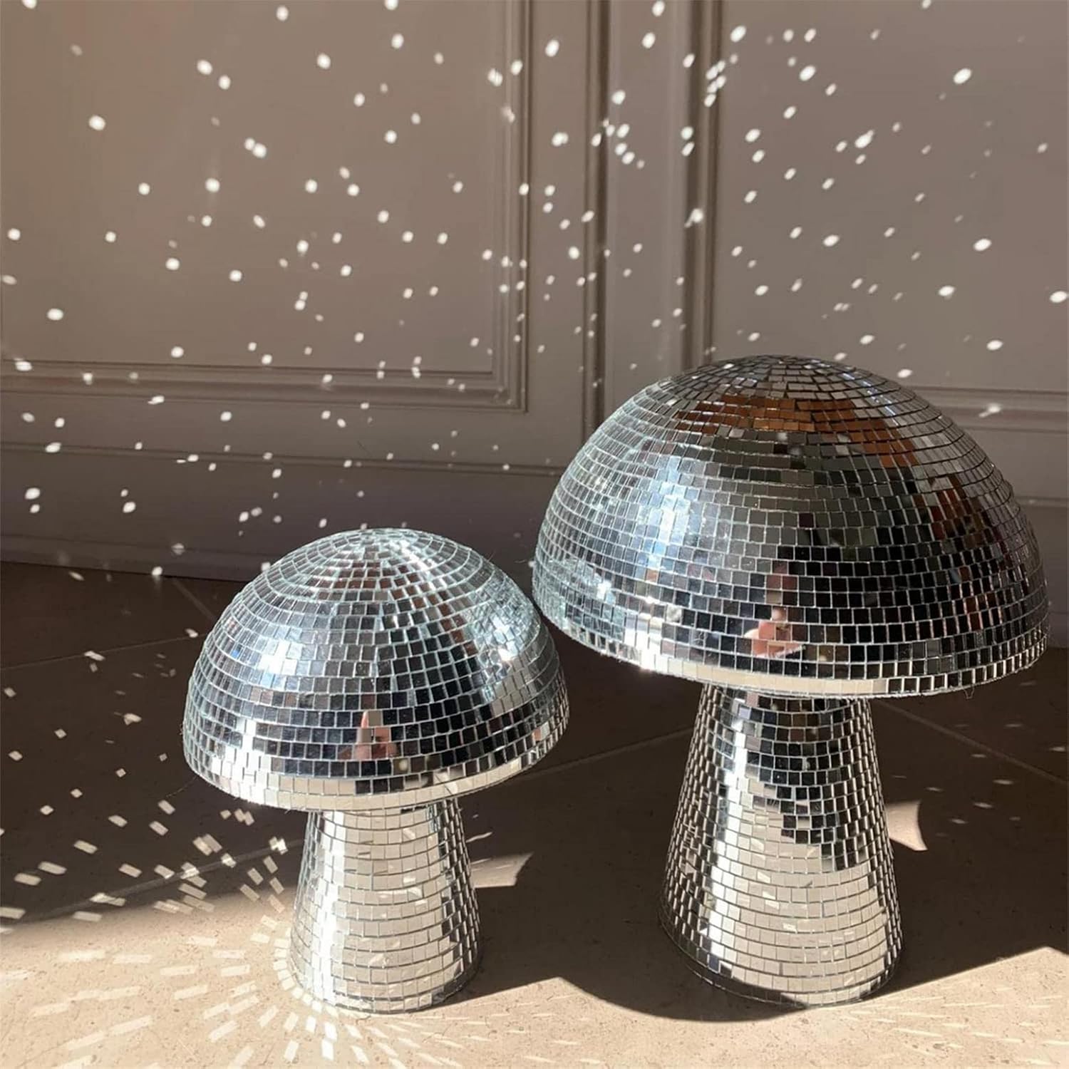 Mushroom Disco Ball, 2022 New Silver Mirror Disco Balls, Disco Mirror Glitter Ball, Creative Retro Reflective Glitter
