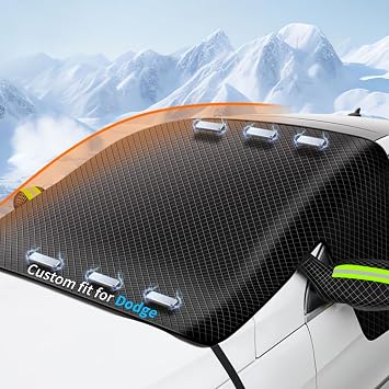 Custom fit for Dodge Windshield Snow Covers, 8 Layers WAaterproof Windproof Protection, Frost Defense, Ice, Snow, Sun, Designed for Dodge Accessories for Dodge Durango