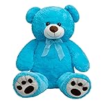 HollyHOME 3 ft Teddy Bear Stuffed Animal Big Teddy Bear Soft Plush Toy for Girlfriend Kids 36 inches Lake Blue
