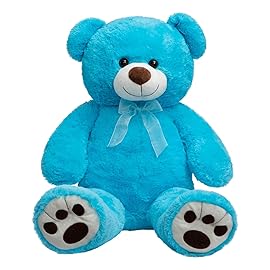 HollyHOME 3 ft Teddy Bear Stuffed Animal Big Teddy Bear Soft Plush Toy for Girlfriend Kids 36 inches Lake Blue