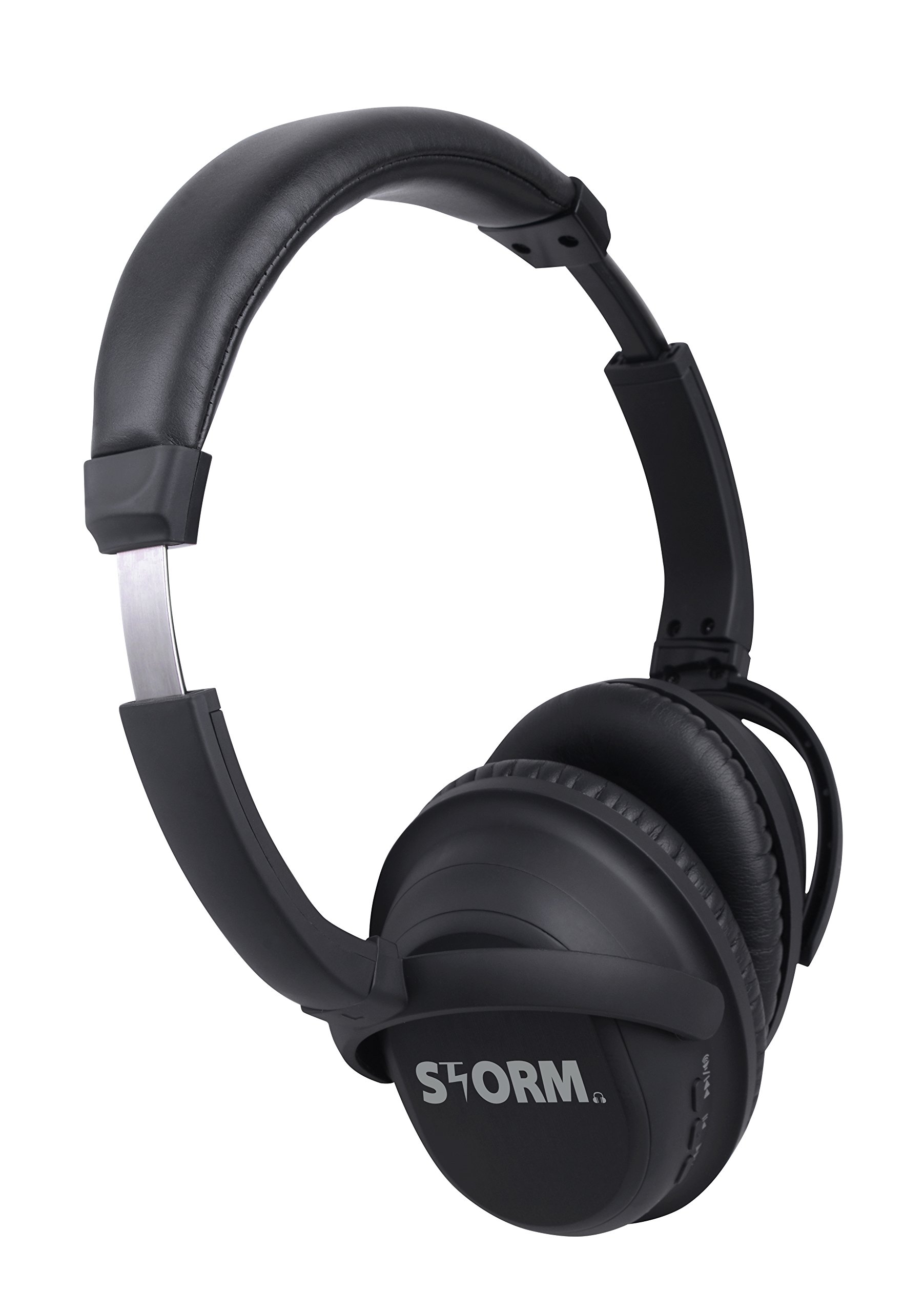 STORM B-105 HD Bluetooth Wireless Over Ear Active Noise Cancellation Headphones for iPhone 5 5s 6 Android Samsung. Best Bluetooth Active Noise Cancelling Wireless Headset for Music Streaming on smart phone. USB Rechargeable Handsfree headphone with Mic