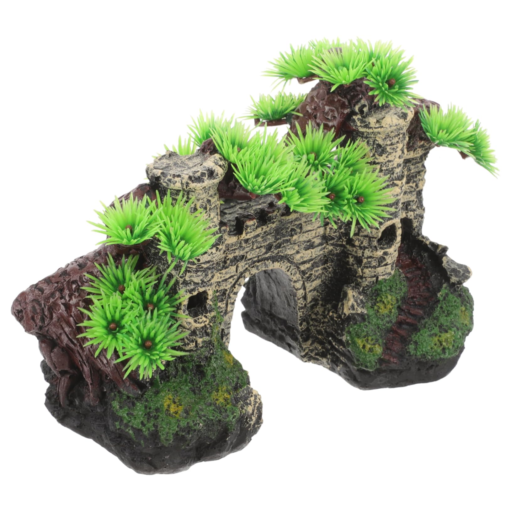 Amosfun 3 Pezzi castello dell'acquario Decor del serbatoio di pesce UV piante decorative per acquari decorazione di pesce castello acquario artificiale decorazione dell'acquario resina