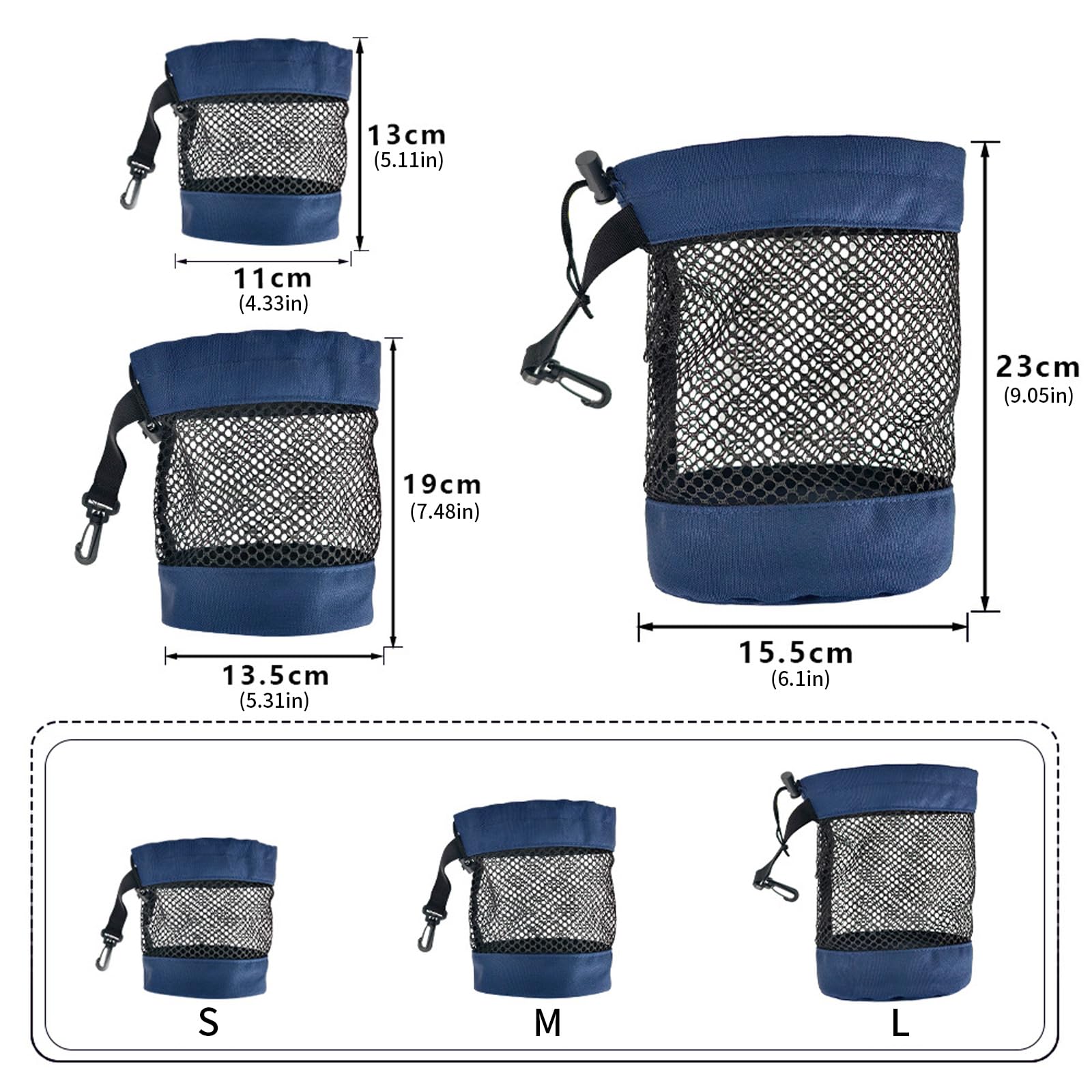 Sac de transport de balle de golf en maille nylon grande capacité portable