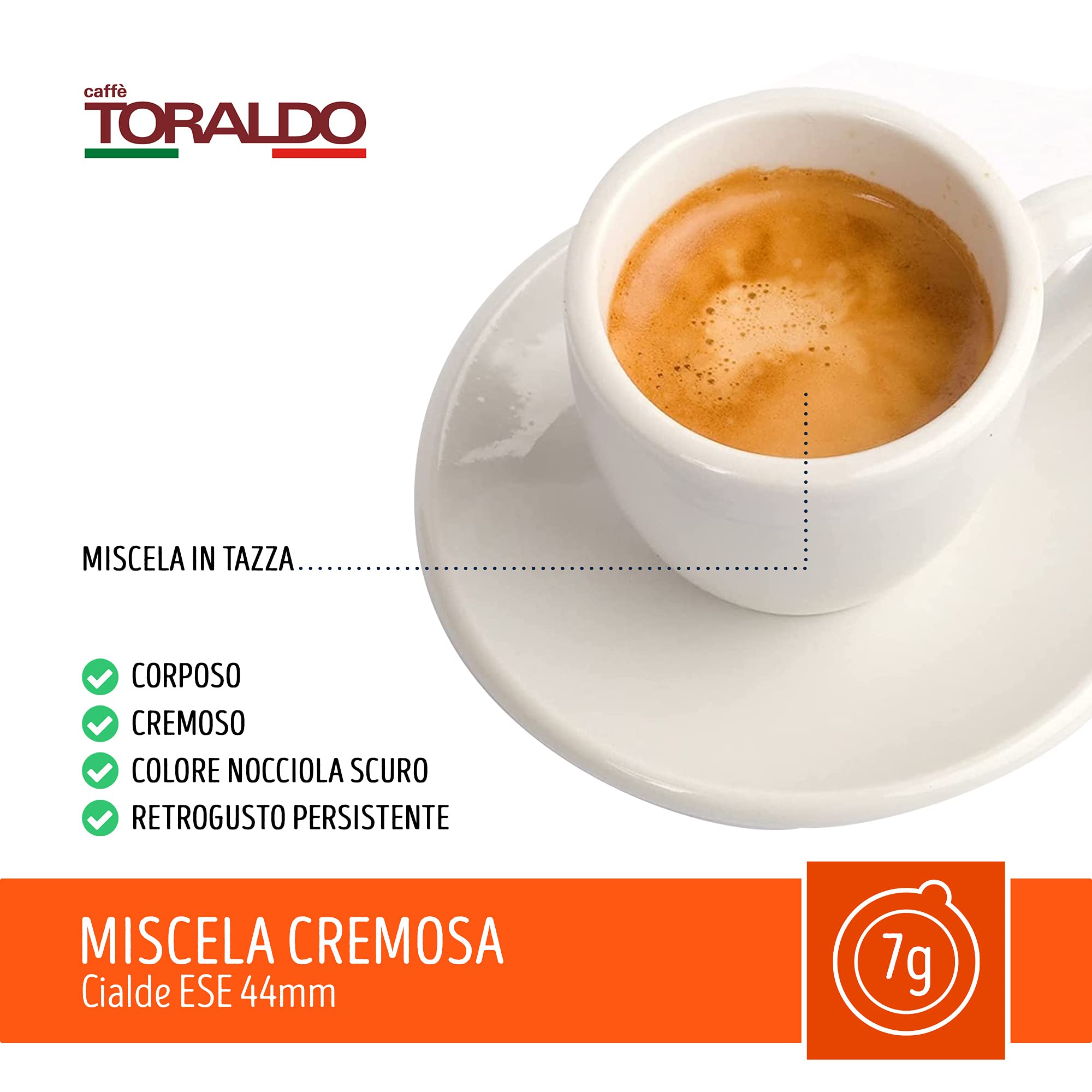 Caffè Toraldo Miscela Cremosa Cialde ESE 44 mm (150 Unità)